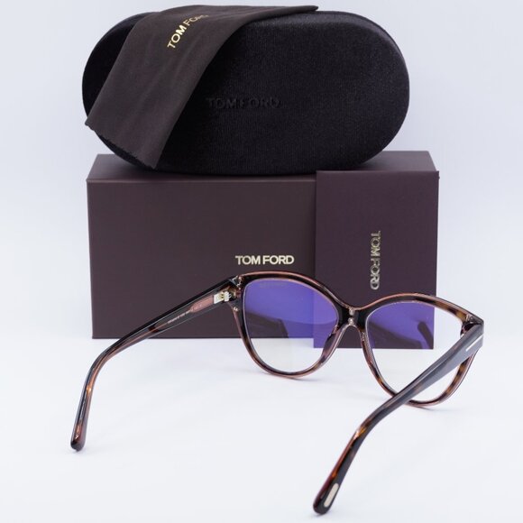 Tom Ford FT5954-B 056 Cat Eye Eyeglasses 54mm - Havana - Picture 5 of 10